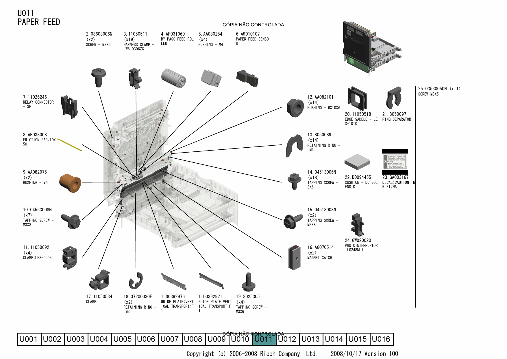 RICOH Aficio MP-C2030 C2050 C2530 C2550 D037 D038 D040 D041 Parts Catalog-4